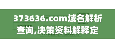 373636.com域名解析查询,决策资料解释定义_专业款1.122