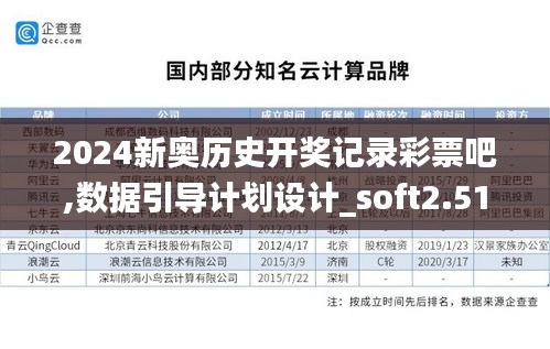 2024新奥历史开奖记录彩票吧,数据引导计划设计_soft2.511