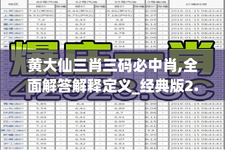 黄大仙三肖三码必中肖,全面解答解释定义_经典版2.332