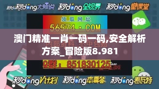 澳门精准一肖一码一码,安全解析方案_冒险版8.981