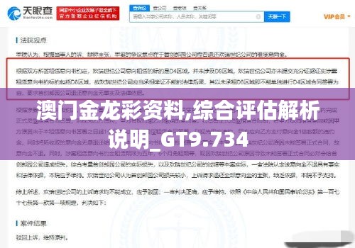 澳门金龙彩资料,综合评估解析说明_GT9.734