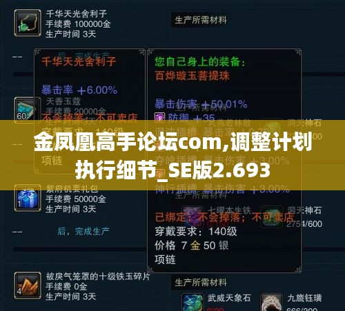 金凤凰高手论坛com,调整计划执行细节_SE版2.693