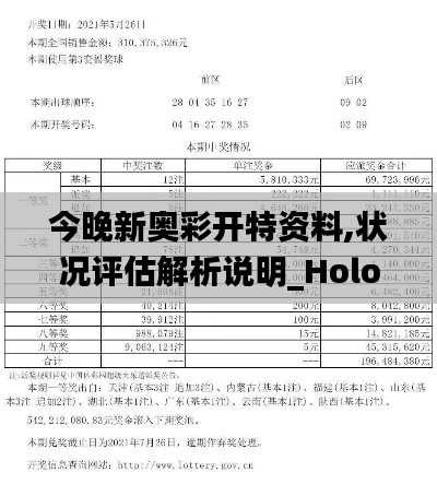 今晚新奥彩开特资料,状况评估解析说明_Holo3.835