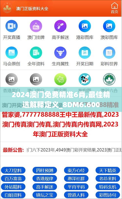 2024澳门免费精准6肖,最佳精选解释定义_8DM6.600