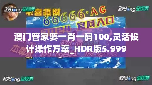 澳门管家婆一肖一码100,灵活设计操作方案_HDR版5.999