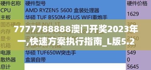 7777788888澳门开奖2023年一,快速方案执行指南_L版5.268