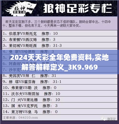 2024天天彩全年免费资料,实地解答解释定义_3K9.969