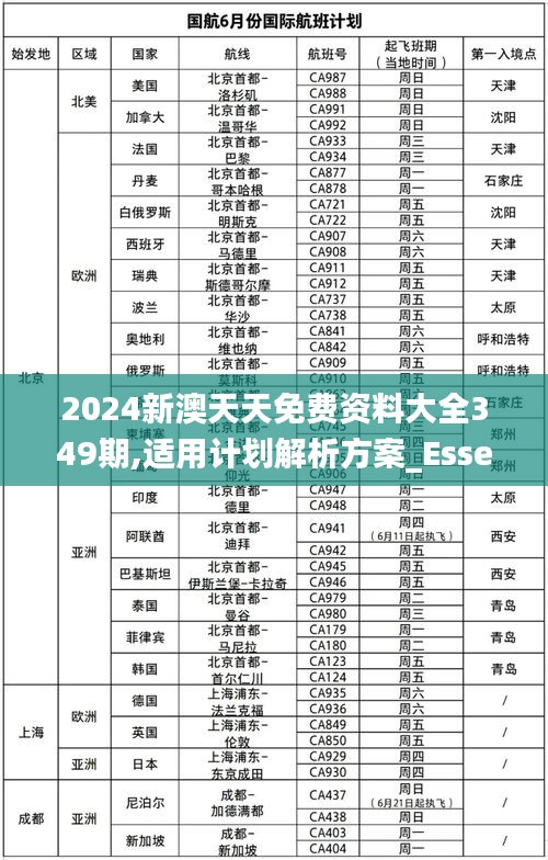 2024新澳天天免费资料大全349期,适用计划解析方案_Essential3.979