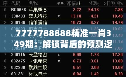 7777788888精准一肖349期：解锁背后的预测逻辑