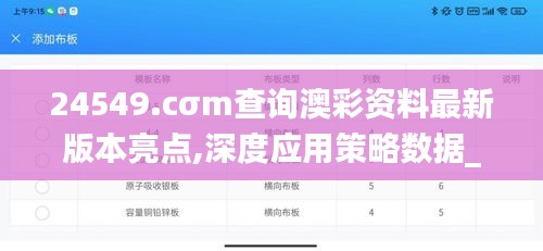 24549.cσm查询澳彩资料最新版本亮点,深度应用策略数据_Linux8.815