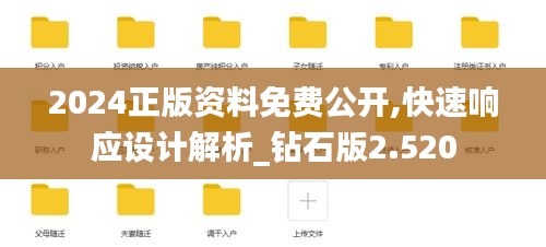 2024正版资料免费公开,快速响应设计解析_钻石版2.520