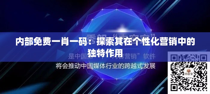 内部免费一肖一码：探索其在个性化营销中的独特作用