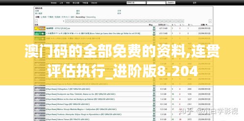 澳门码的全部免费的资料,连贯评估执行_进阶版8.204