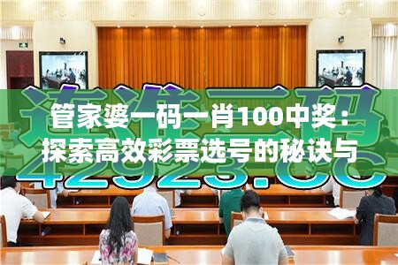 管家婆一码一肖100中奖：探索高效彩票选号的秘诀与心得