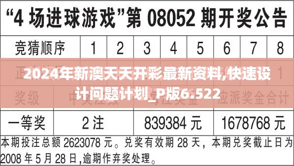 2024年新澳天天开彩最新资料,快速设计问题计划_P版6.522